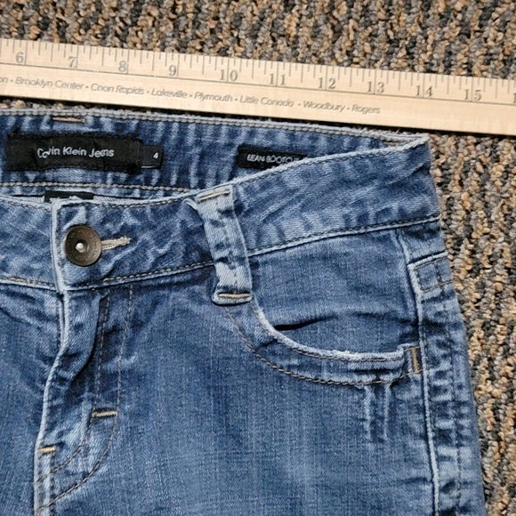 Vintage Calvin Klein Lean Bootcut Blue Jeans Size 4 EUC - Picture 12 of 16